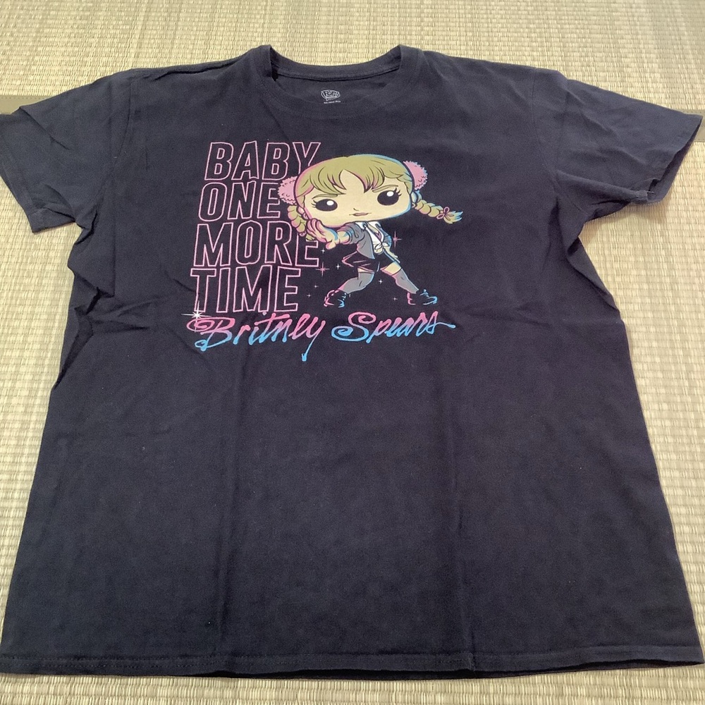 Funko Pop Britney Spears Cartoon Graphic T-shirt “baby One More Time” Large